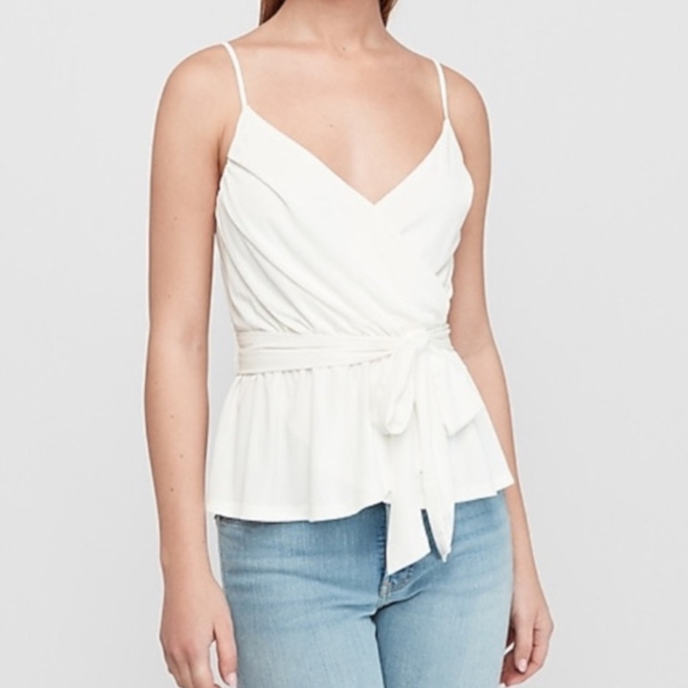 Express White Wrap Camisole